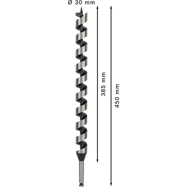 Holzbohrer mit 30 Millimeter Durchmesser und 450 Millimeter Länge