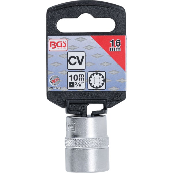 BGS Steckschlüssel-Einsatz Gear Lock Antrieb Innenvierkant 10 mm (3/8) SW 16 mm - 10316