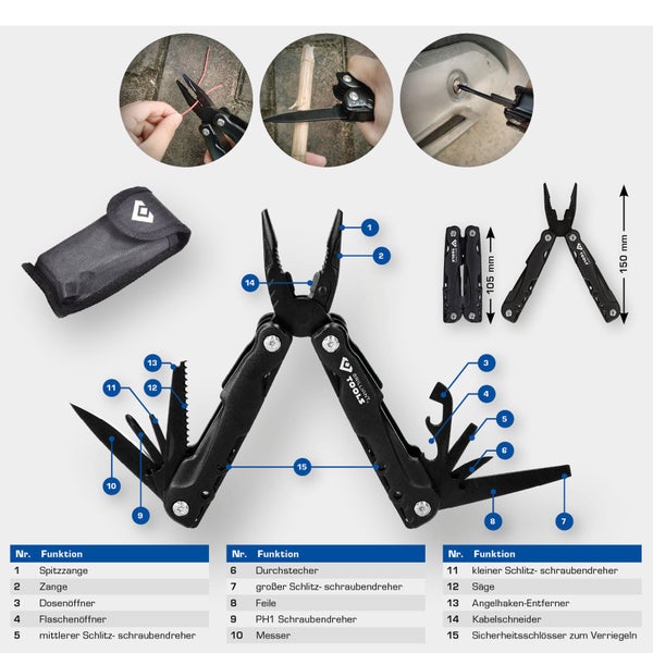 BRILLIANT TOOLS Messer und Multifunktionszange - BT100903