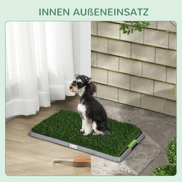 PawHut Hundetoilette, 67L x 41B x 3,5H cm, Kunststoff, PE, Grün
