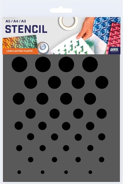 QBIX Dots Musterschablone - A5 Größe - Kunststoff - Schablone