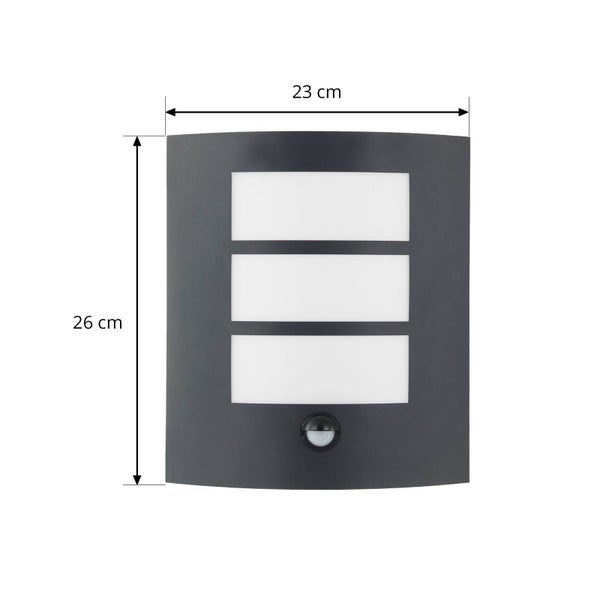 Lindby Wandleuchte außen Vimal mit Bewegungsmelder (spritzwassergeschützt (Modern) in Schwarz aus Aluminium (1 flammig, E27) - Wandlampe für Außenwand/Hauswand Haus Terrasse und Balkon