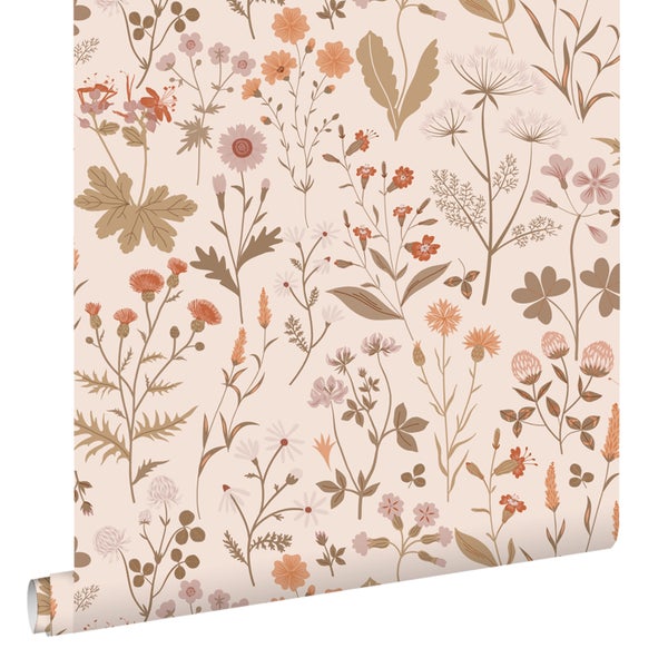 ESTAhome Tapete Feldblumen Beige - 53 cm x 10.05 m - 139596