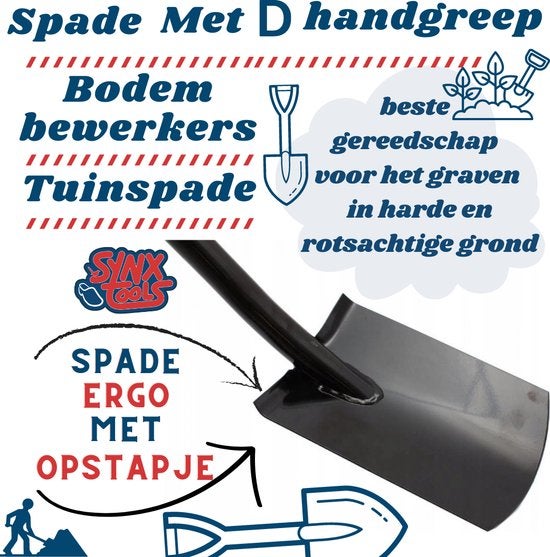 Gartenspaten mit D-Griff zur Bodenbearbeitung