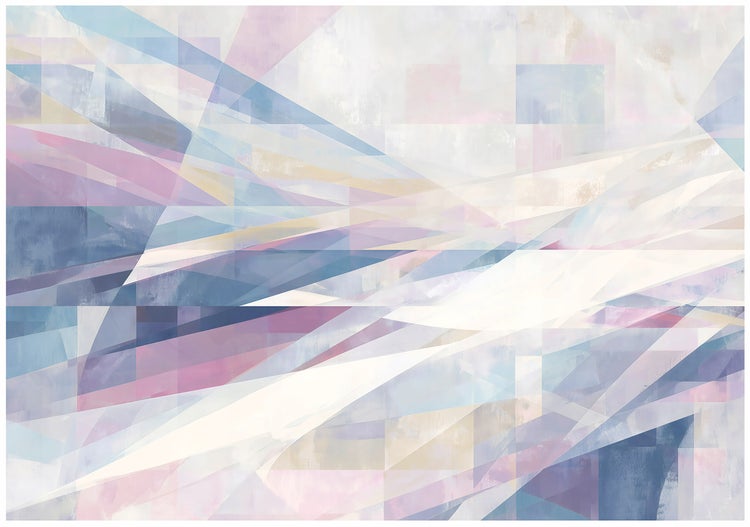 Abstraktes Wandbild mit geometrischen Formen