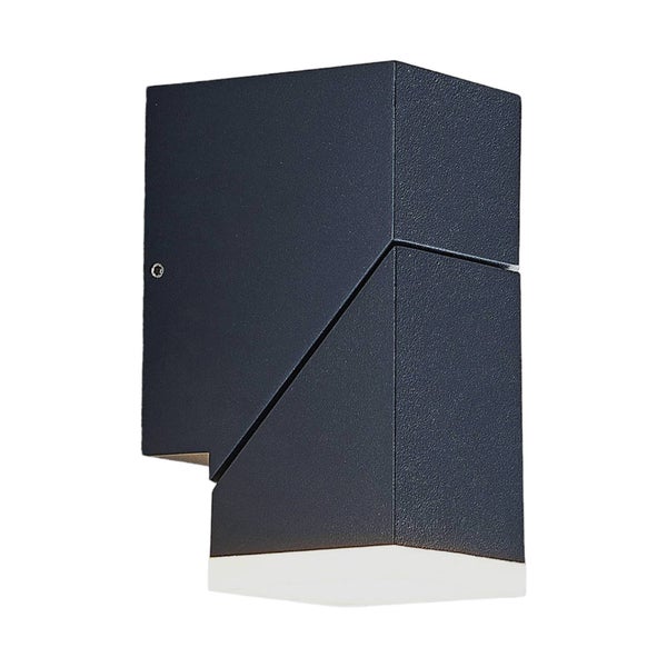 Lindby LED Wandleuchte außen Sally (spritzwassergeschützt (Modern) in Schwarz aus Aluminium (1 flammig, ) - Außenwandleuchten Wandlampe Led Außenlampe Outdoor für Außenwand/Hauswand