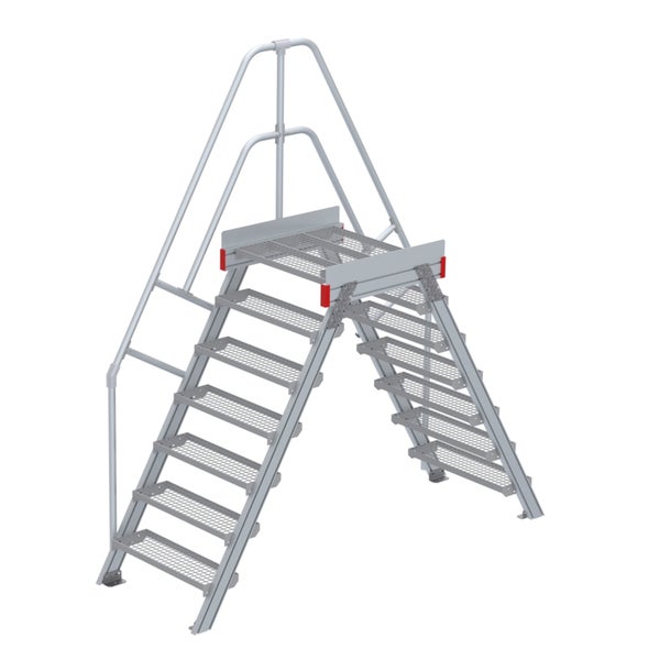 Aluminium Treppenpodest mit Geländer für sicheren Zugang.