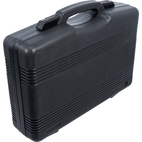 Schwarzer Werkzeugkoffer aus Kunststoff mit Tragegriff