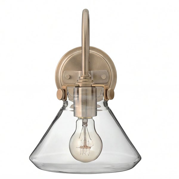 Wandleuchte mit klarem Glasschirm und Glühbirne