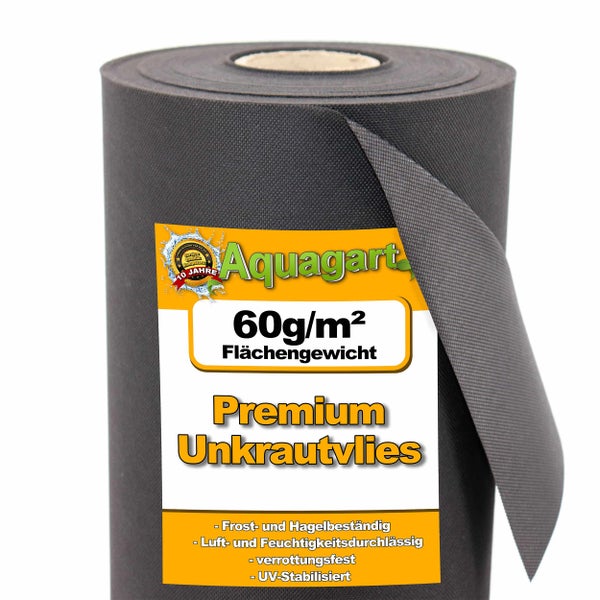 24m² Gartenvlies Unkrautvlies Mulchvlies Vlies 60g 1,6m breit