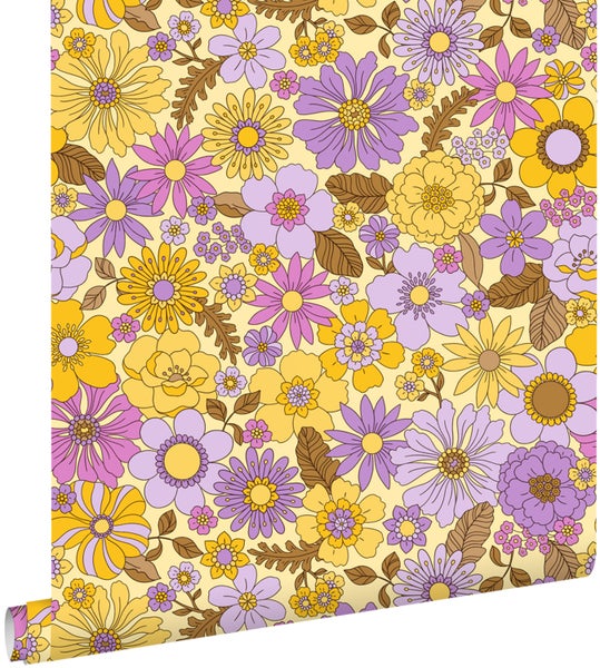 Tapetenrolle mit retro floralem Muster