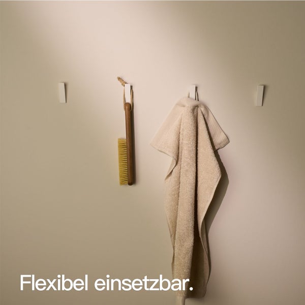 Designfabrik Hamburg Klebehaken ohne Bohren  |  4 Selbstklebende Haken | Wandhaken Weiß