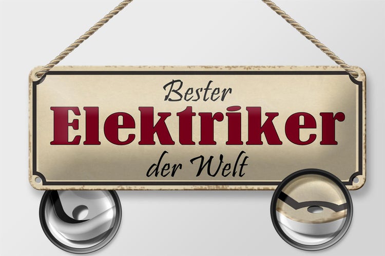Blechschild Spruch 27x10cm bester Elektriker der Welt Dekoration