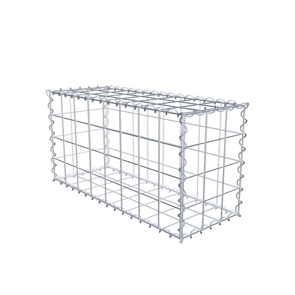 Gabione 80 cm x 40 cm x 30 cm (L x H x T), Maschenweite 10 cm x 10 cm, Spirale