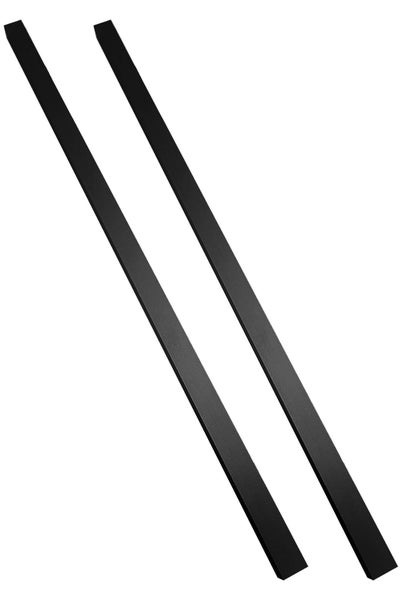 Zwei schwarze rechteckige Profile.