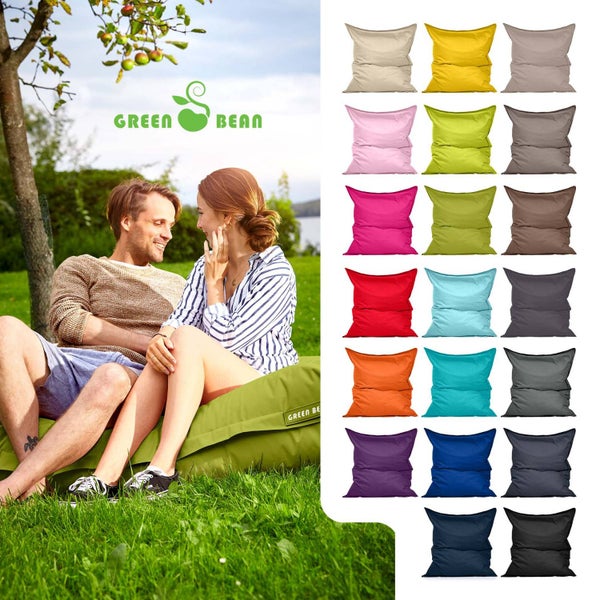 Green Bean Sitzsack XXL 140x180cm 380 Liter Kinder & Erwachsene Bean Bag EPS Perlen Füllung Riesensitzsack Groß Draußen Outdoor Liegekissen Waschbar Wetterfest Lounge Sitzkissen Bodenkissen Grün