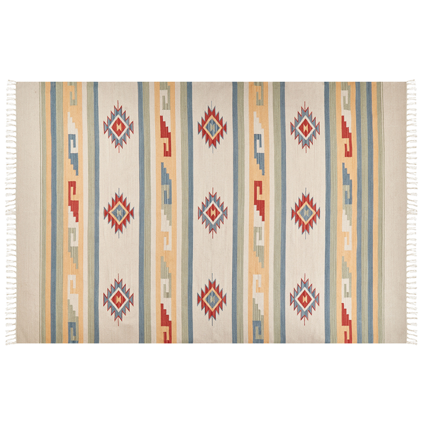 Teppich APARAN Beige 200 x 300 cm Baumwolle Kelim