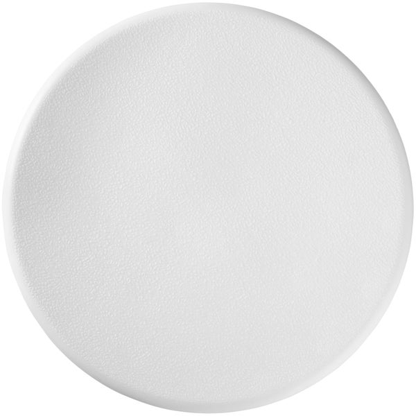 Runde, weiße Möbelgleiter aus Kunststoff