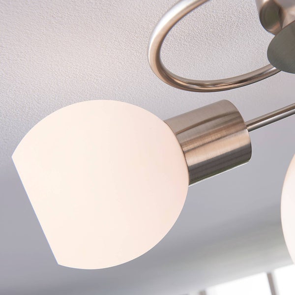 Lindby Deckenlampe Ciala (Modern) in Alu aus Glas (4 flammig, E14) - Deckenleuchte Lampe Wohnzimmerleuchte