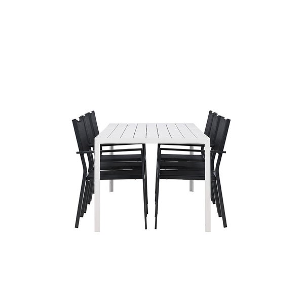 Gartentisch mit sechs Gartenstühlen