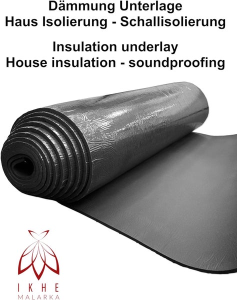 Selbstklebend Dämmmatten Dämmung Unterlage Akustikmatte, Dämmplatte , Kautschuk PVC + NBR, 1 Rolle = 10m² , 10mm Isolierstärke, Dämmmatten, Haus Isolierung, - Schallisolierung