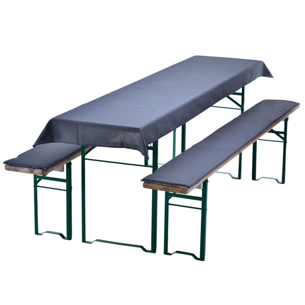 NYVI Bierbankauflagen Set 240x70cm Uni Grau