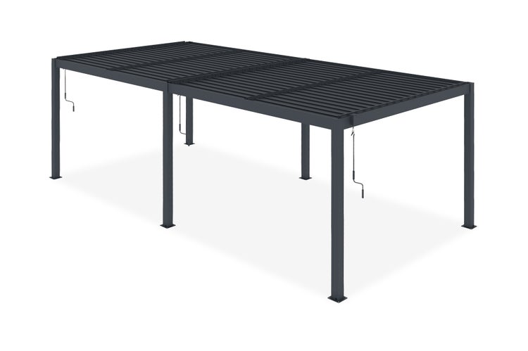 Pergola Aluminium Lamellendach SANTA B600 x T304 x H220 cm, Aluminiumpfosten 10 x 10 cm, Anthrazitgrau