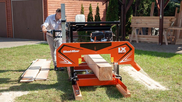 Wood-Mizer LX50START Sägewerk mit 9PS Benzinmotor - 3,2m Schnittlänge - verlängerbar