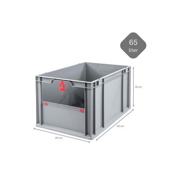 PROREGAL Eurobox NextGen Insight Cover HxBxT 32 x 40 x 60 65 Liter Hoch/Rot Eurobehälter Transportbox