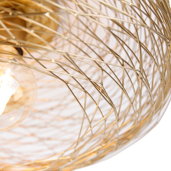 Nahaufnahme einer Draht-Hängeleuchte