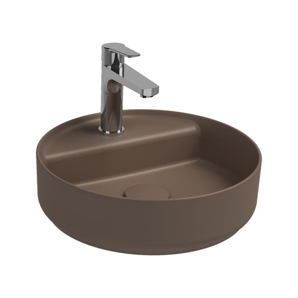 Isvea Waschbecken Rund Aufsatzwaschbecken Badezimmer Taupe