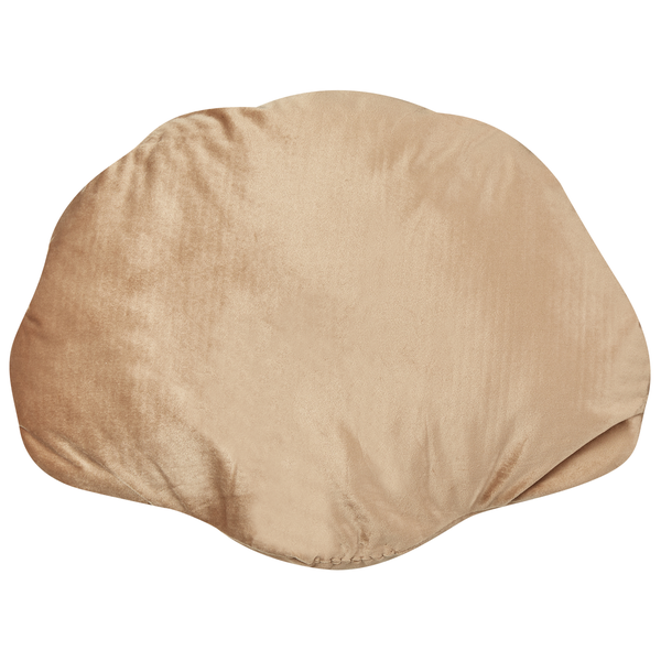 Stoffkissen in organischer, geschwungener Form aus weichem Material als dekoratives Wohnelement für den Innenbereich.