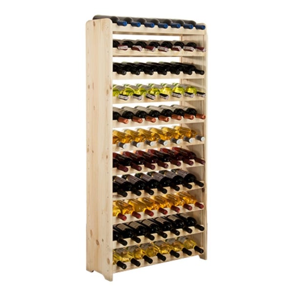 PROREGAL Weinregal Pinotwine C HxBxT 138,4 x 72,8 x 26,5 cm 77 Flaschen Massives Kiefernholz Natur Unbehandelt