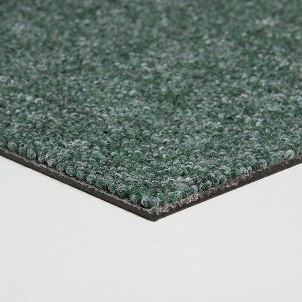 Schatex Living Teppichfliesen grün Schlingen Teppichboden als Fliesen selbstliegend Schlingenware Teppichbodenfliesen für Esszimmer und Büro