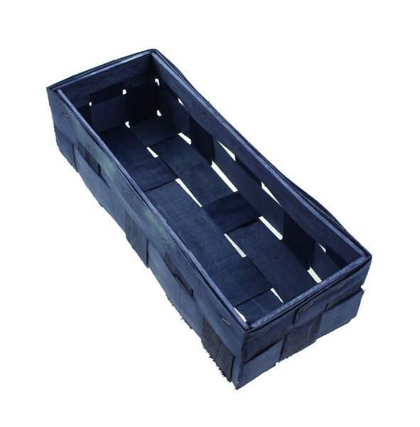 FRANK FLECHTWAREN | Schale Gefärbt, blau, HOLZ, 36 x 14 x 9 cm