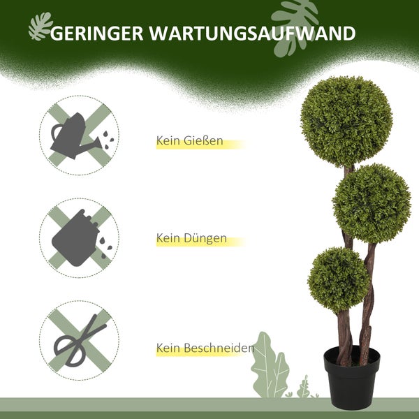 Information zur künstlichen Topfpflanze mit geringem Wartungsaufwand: Kein Gießen, kein Düngen, kein Beschneiden