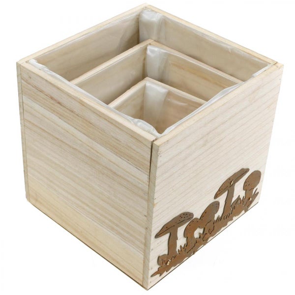 Holz Pflanzkasten mit Pilz Design