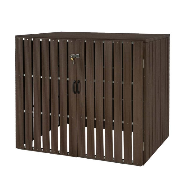 Geräteschrank aus Kunststoff mit abschließbarer Tür zur Aufbewahrung von Gartengeräten