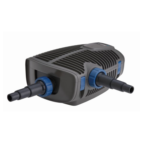 Oase Teichpumpe und Filterpumpe mit zwei gestuften Schlauchanschlüssen für Garten- und Schwimmteiche.