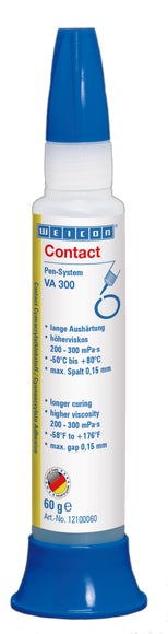 WEICON VA 300 Cyanacrylat-Klebstoff|Sekundenkleber für saugende und poröse Werkstoffe|60 g
