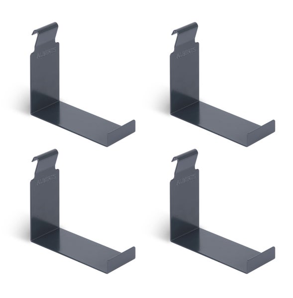 Set mit 4 Alberts Regalhaltern für Lochwände aus Metall zur Befestigung von Regalböden