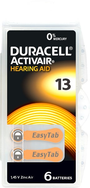 Duracell Batterie Zinc Air, 13, 1.45V Activair, Retail Blister (6-Pack)