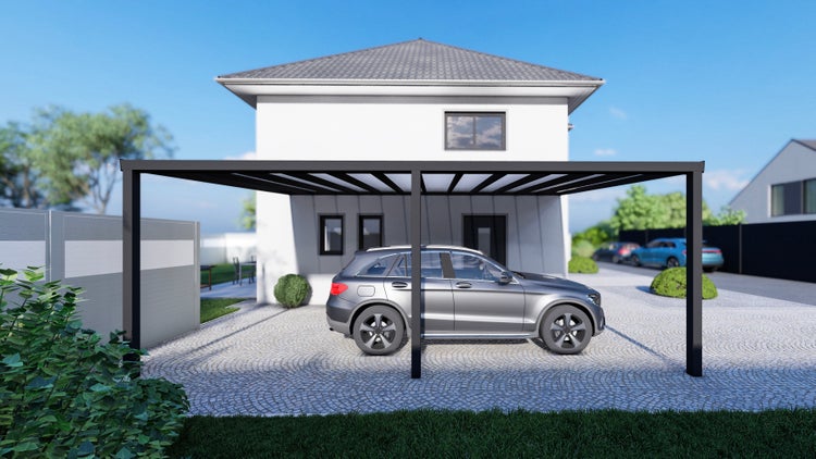 Carport KD Alpha Anthrazit Polycarbonat in 500x300cm