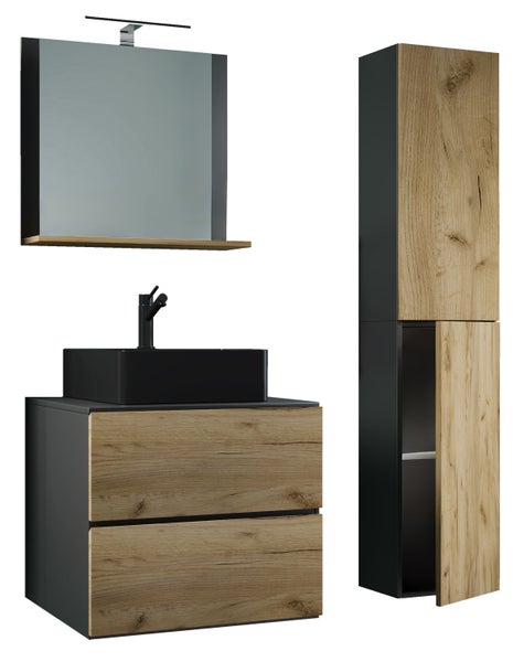 4-tlg Waschtisch Badmöbel Lendas 60 cm L Schublade