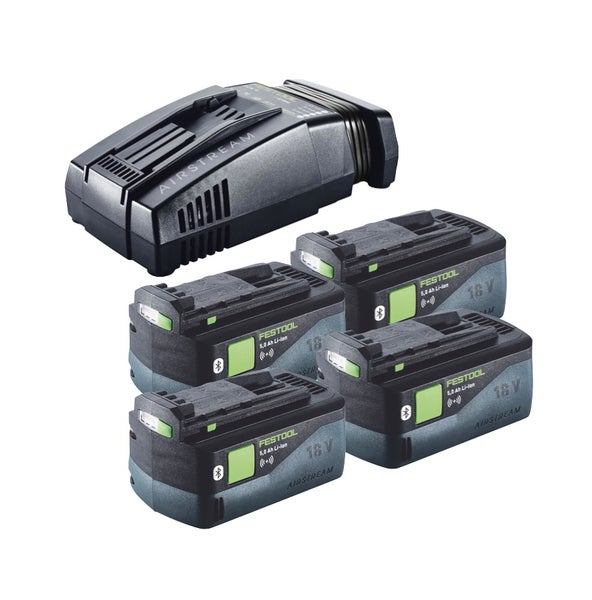 Festool Energie Set 4x BP 18 Li 5,0 ASI EU Akkupack 18 V 5,0 Ah ( 4x 577660 ) + SCA 16 Schnellladegerät 10,8 V - 18 V ( 576953 ) + Systainer