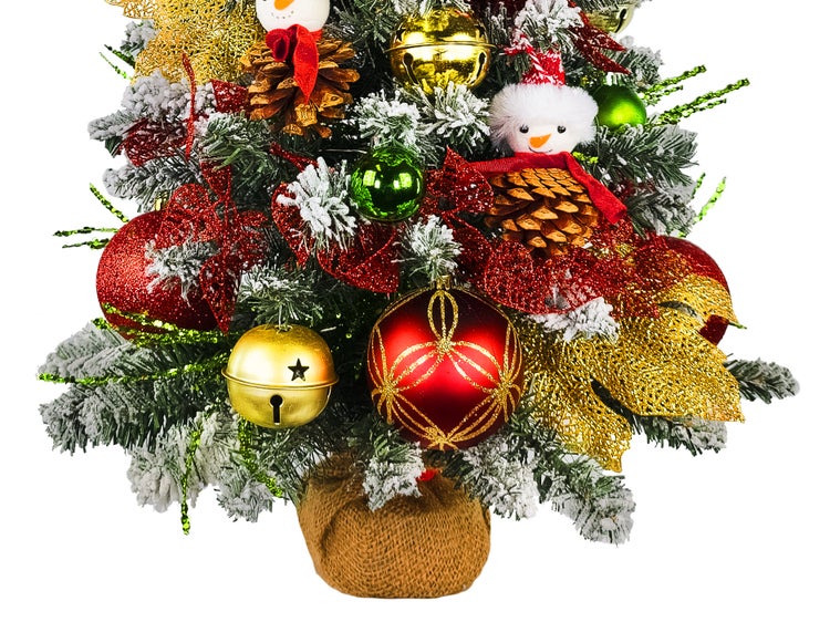 Dekorierter künstlicher Weihnachtsbaum SNOWBIRD 60 cm mit LED-Beleuchtung IN FLOWER