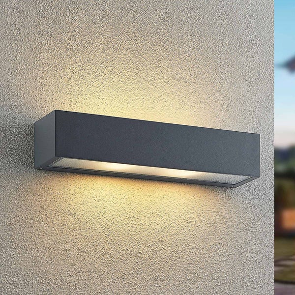 Arcchio Wandleuchte außen Lengo (spritzwassergeschützt (Modern) in Alu aus Aluminium (2 flammig, E27) - Außenwandleuchten Wandlampe Led Außenlampe Outdoor für Außenwand/Hauswand Haus