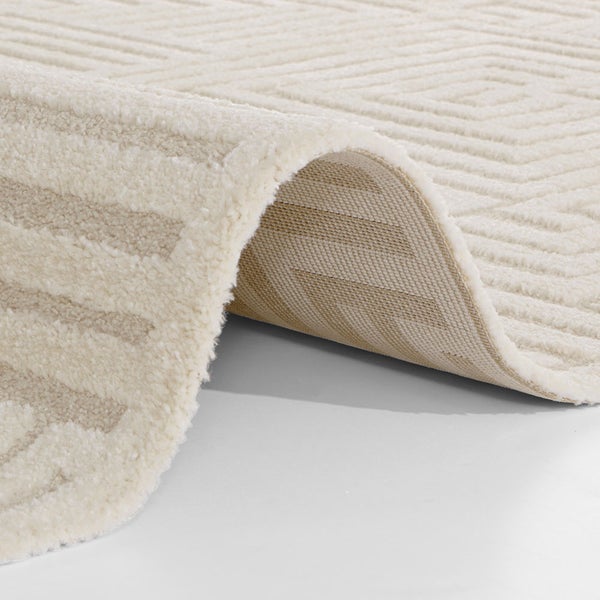 Kurzflor Teppich Manipu Creme - 80x150x1,4cm