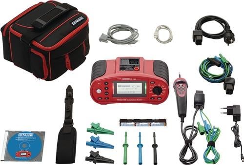 Benning Installationstester Set mit Tasche, Kabeln, Klemmen und Zubehör