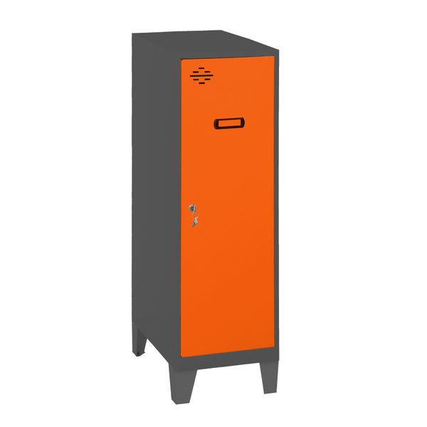 Stahlschrank mit einer Tür und Schloss